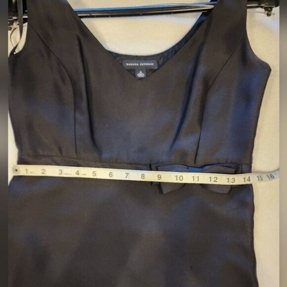 Vintage Banana Republic Classic Silk Cocktail Dress 4 Black - Picture 6 of 10